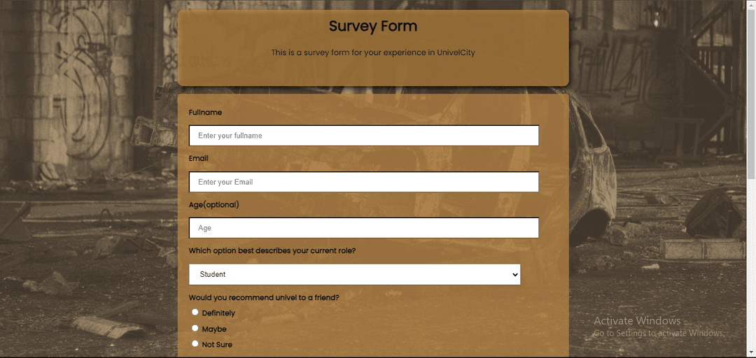 Survey Website